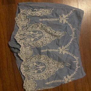 Blue skirt with white details forever 21